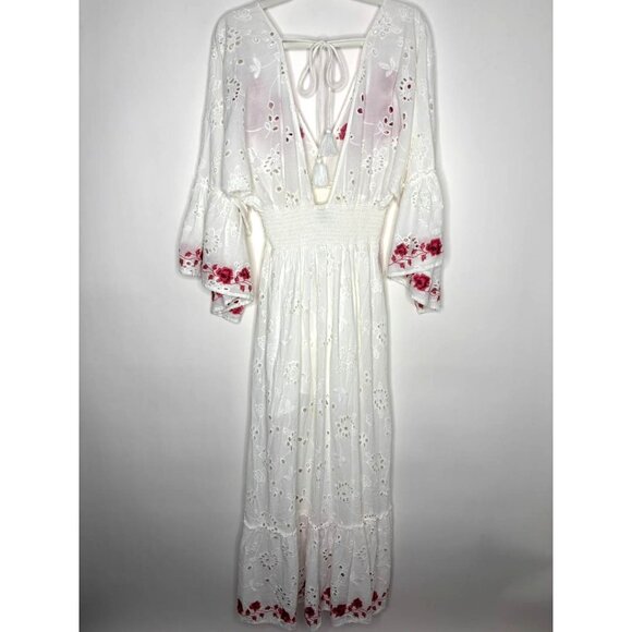 Anthropologie MISA Los Angeles Shadi Dress Medium Eyelet Embroidered Roses New - Picture 9 of 16